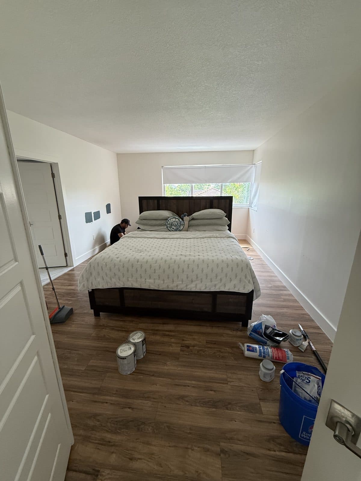 Before - Bedroom Repaint with Dark Green Ceiling