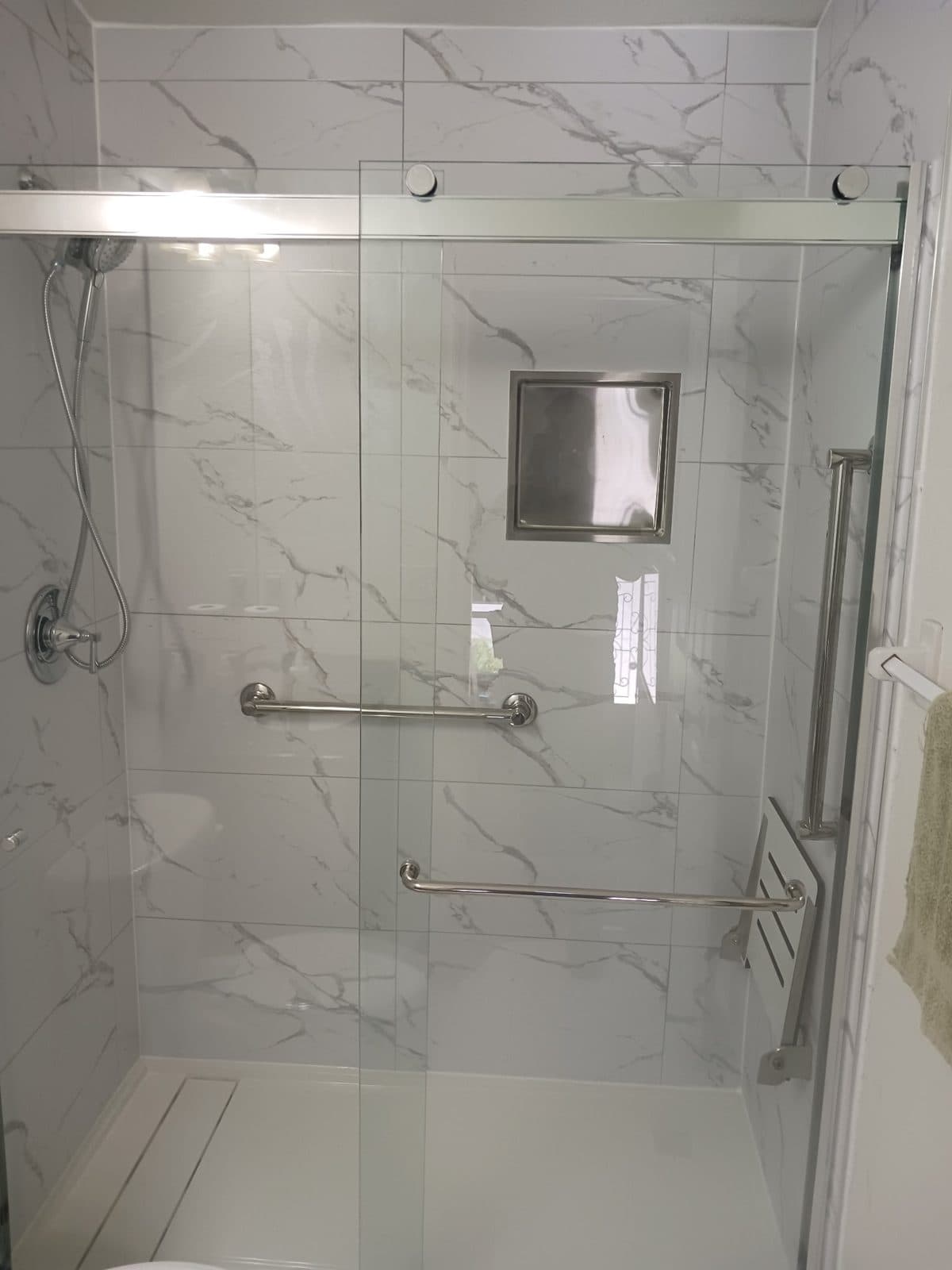 Low-Threshold Shower with Grab Bars, after, Miami-Dade