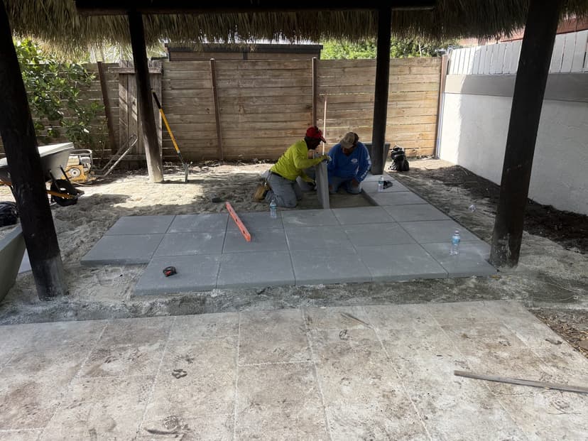 Base leveled and pavers going down.