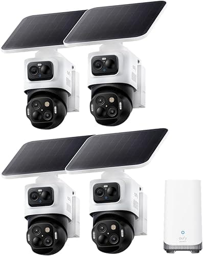 eufyCam S4 4-camera solar outdoor security system with PTZ tracking